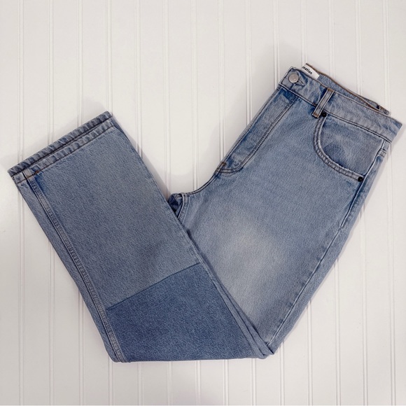 Reformation Cynthia Patch High Rise Straight Jeans In Tahoe NWT - Picture 7 of 14